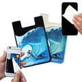 2 in1 Silicone Phone Wallet & Removable Microfiber Cloth - Cleaner